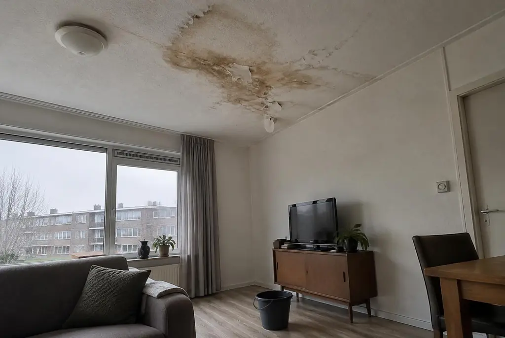 Lekdetectie Driebergen-Rijsenburg – vochtplek op het plafond onder een badkamer